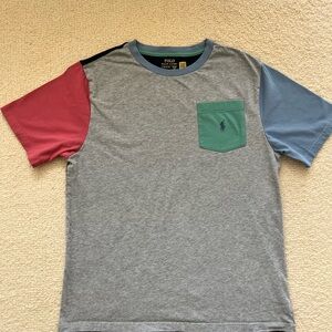Polo by Ralph Lauren Men’s Colorblock Grey Pocket Tee/ Big Boys